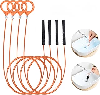 Upgraded 32 Inch Sink Snake Hair Drain Clog Remover, Anti-Break Metal with Nylon Coating Drain Hair Removal Tool, Long Flexible Augers Cleaning Tools for Shower, Kitchen Bathtub, Bathroom, Toilet
