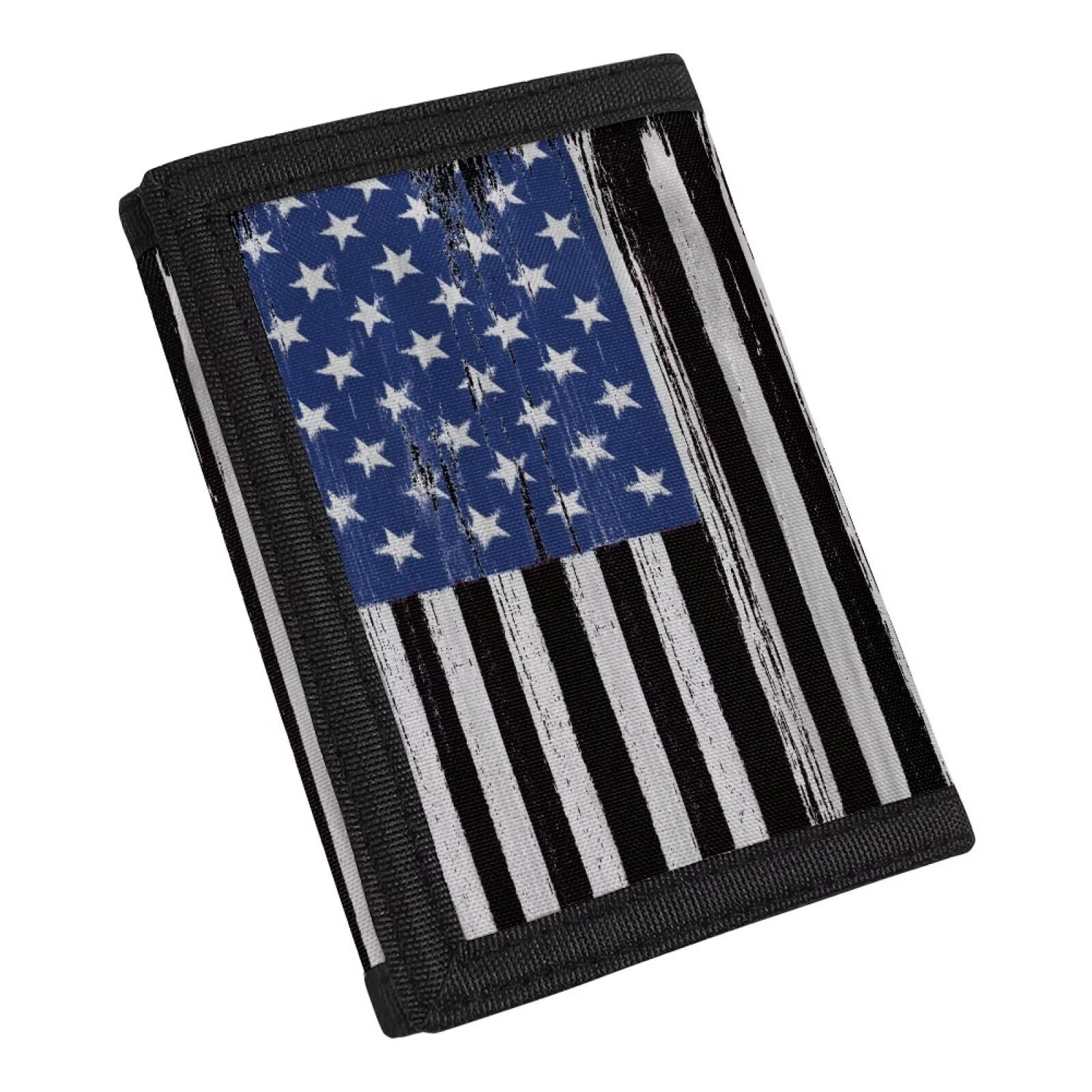 Coldinair American Flag Wallet Black Flags Sports Wallets for Kid Boyls Coin Purse Toddler Wallet for Girls with Coin Card Holder RFID Handbag, Black