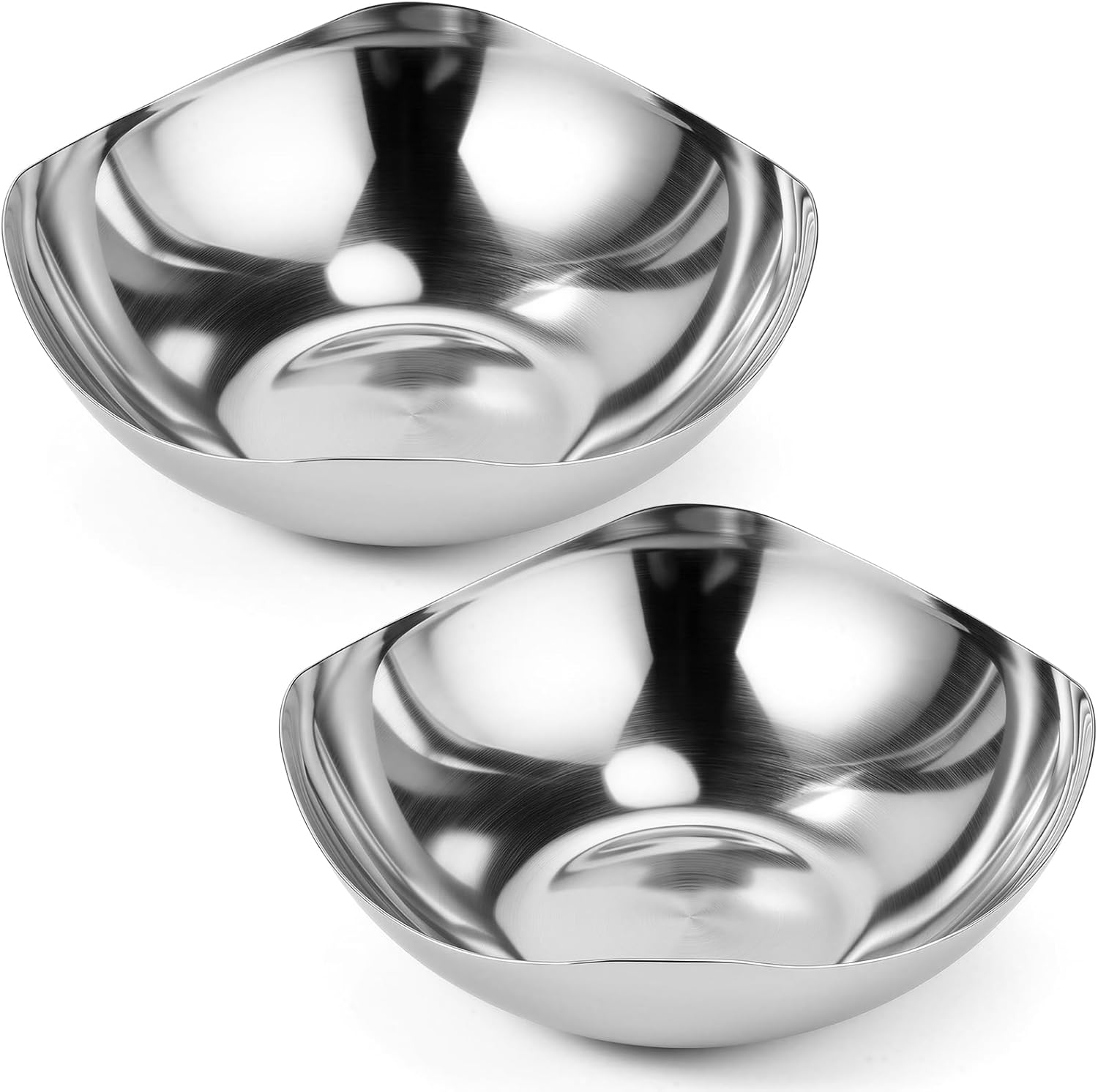 Large Silver Candy Bowl Stainless Steel Decorative Bowl 8 Inches Candy Dish for Office Entryway Desk Key Tray Table Silver Tray Mirror Polished(7.8 Inch)