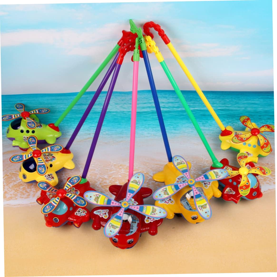 Push Airplane Toy, Push Along Toys Baby Pushing Airplane Toy with Long Handle Walking for Toddlers for Daily Use
