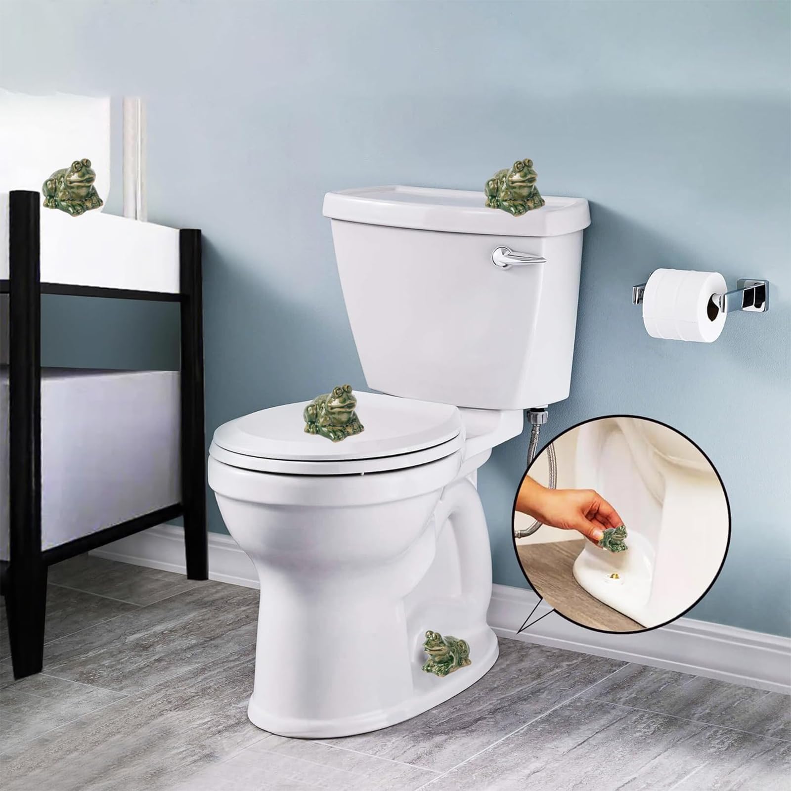 Yeria 2-Piece Ceramic Frog Toilet Bolt Caps – Cute Resin Covers For Bathroom Decor (Polar Bear Design)