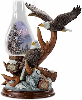 The Bradford Exchange Nature's Wonders Rustic Illuminated Sculpture with Dramatic Eagle & Mountain Terrain Artwork by Artist Ted Blaylock