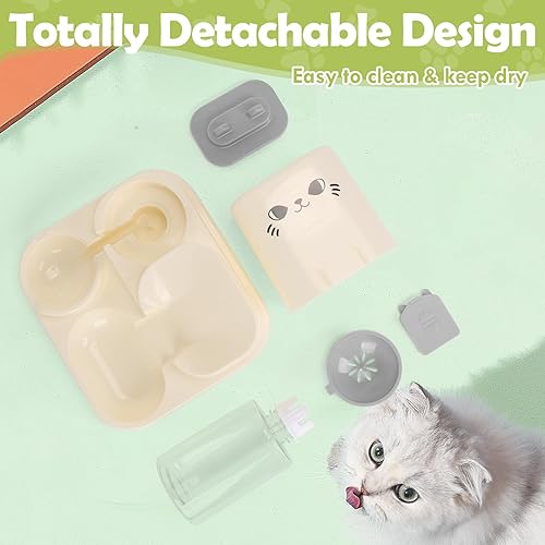 Miniatura 5 de Alimentador automático para mascotas de 1.6 L y dispensador de agua de 0.6 L, dispensador automático de alimentos y agua para gatos, alimentador por
