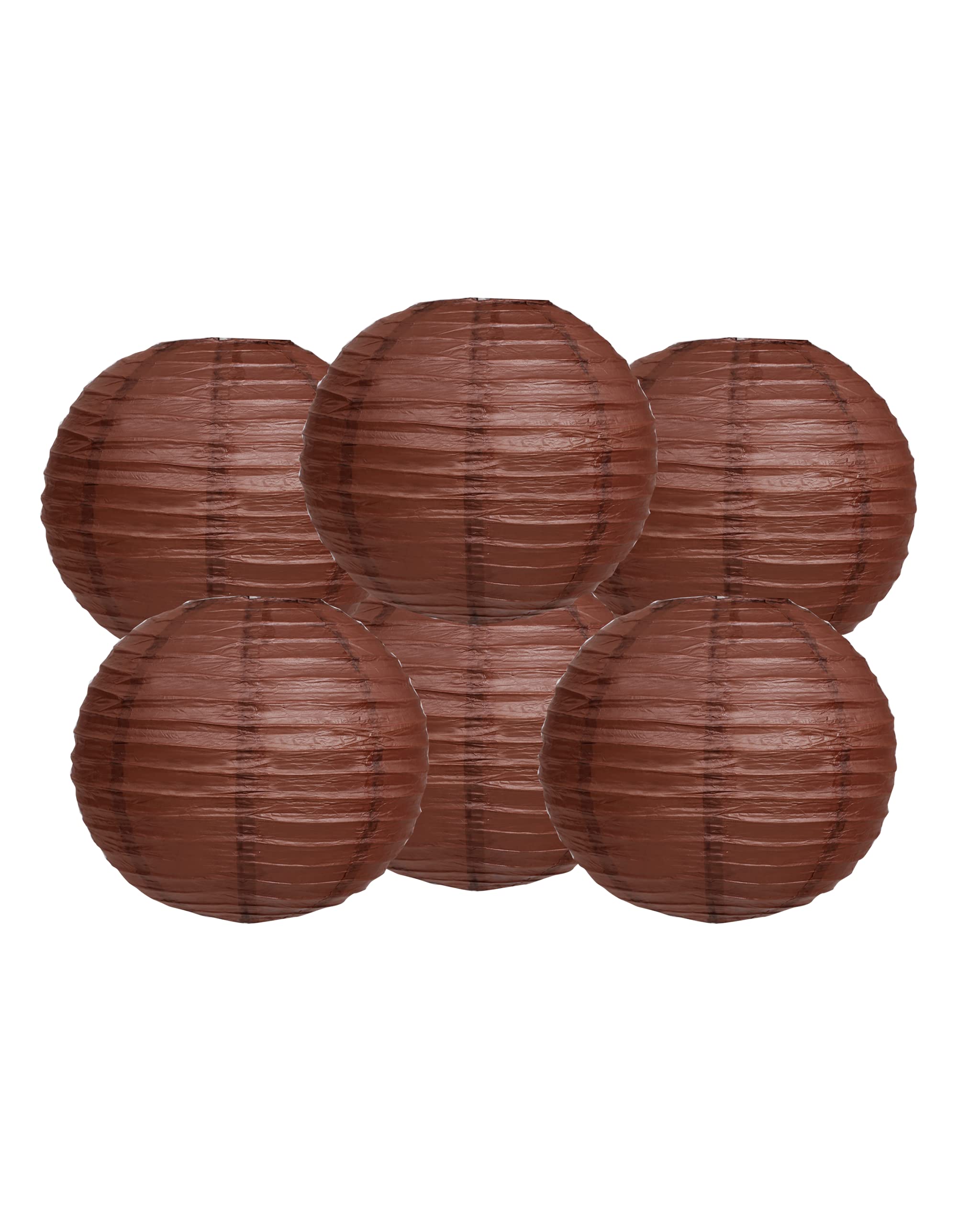 Paper Lanterns Mix Color Packs of 6 Round Paper Lanterns Lampshade (All Ivory/Cream, 12" (30 Cm)) — view 23
