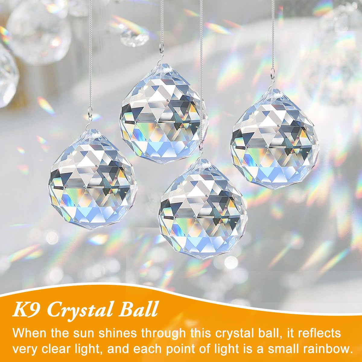 30 Sfere Di Cristallo Con Prisma - Acchiappasole 20mm, Da Appendere, Decorazione Casa E Giardino - Foto 7