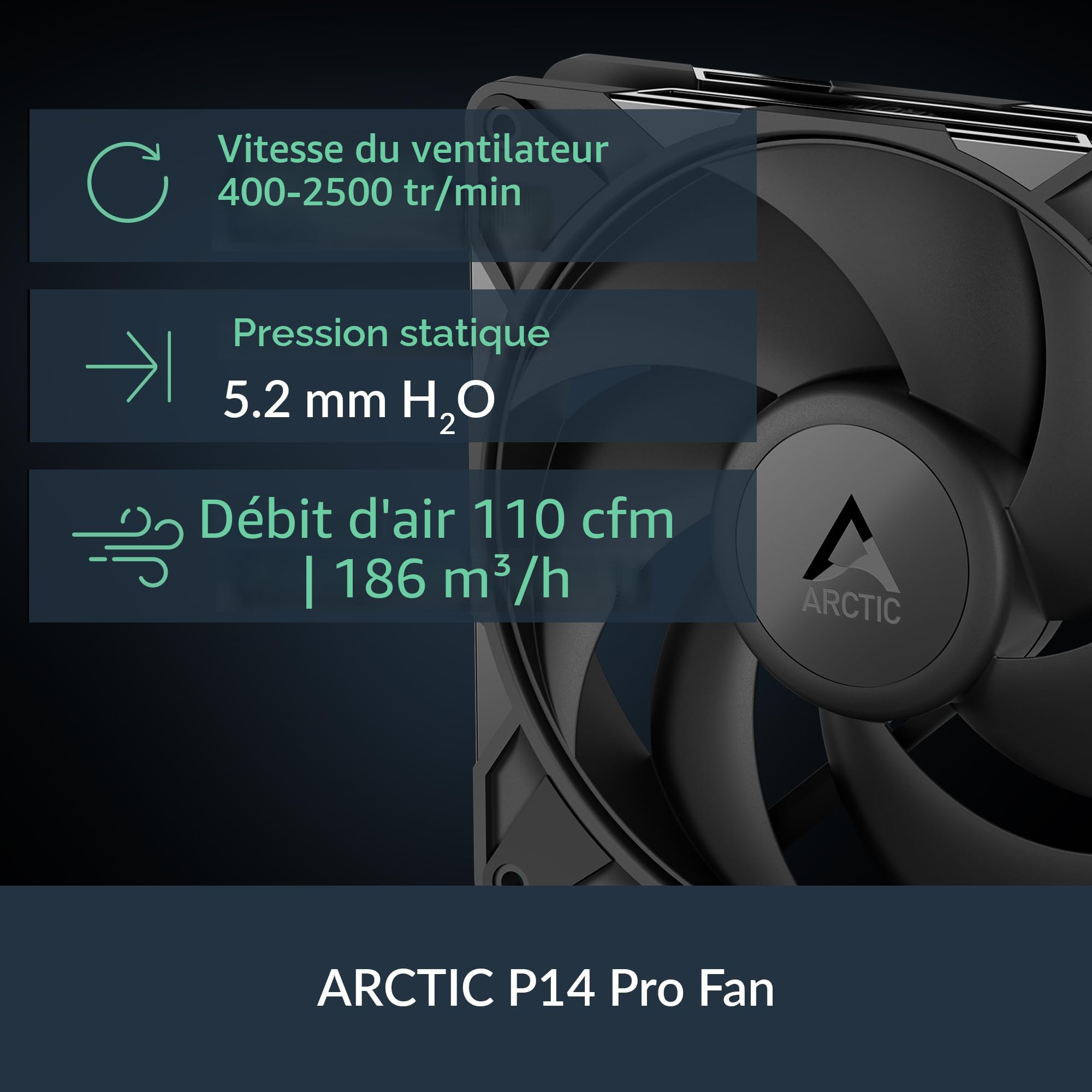 ARCTIC Liquid Freezer III Pro 420 - Refroidisseur de CPU AIO, 3 x 140 mm refroidissement par eau, radiateur 38 mm, pompe PWM, ventilateur VRM, AMD AM5/AM4, Intel LGA1851/1700 Cadre de contact - Noir