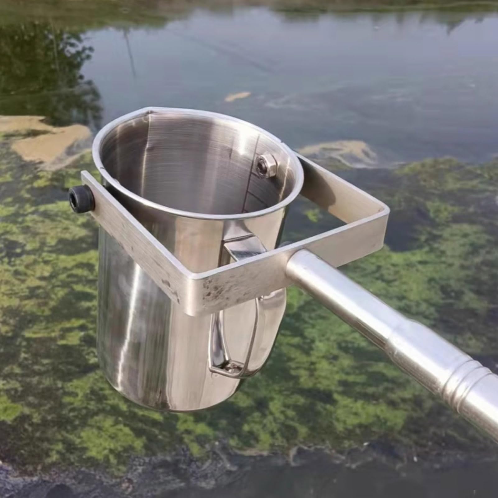 SJASD Telescopic Water Sampler Stainless Steel Telescopic Rod Water Quality Sampler 500ml /1000ml Water Sampling Bucket Vertical Swing Sampler(Size:1.49m-7m/4.9ft-23ft,Color:Stainless Steel 500ml)