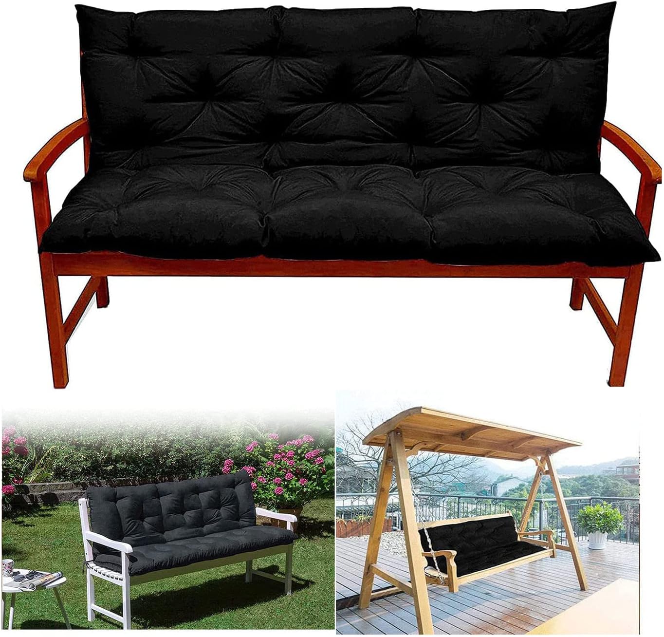 Patio Bench Cushion, 2 or 3 Seater Replacement Cushions for Outdoor