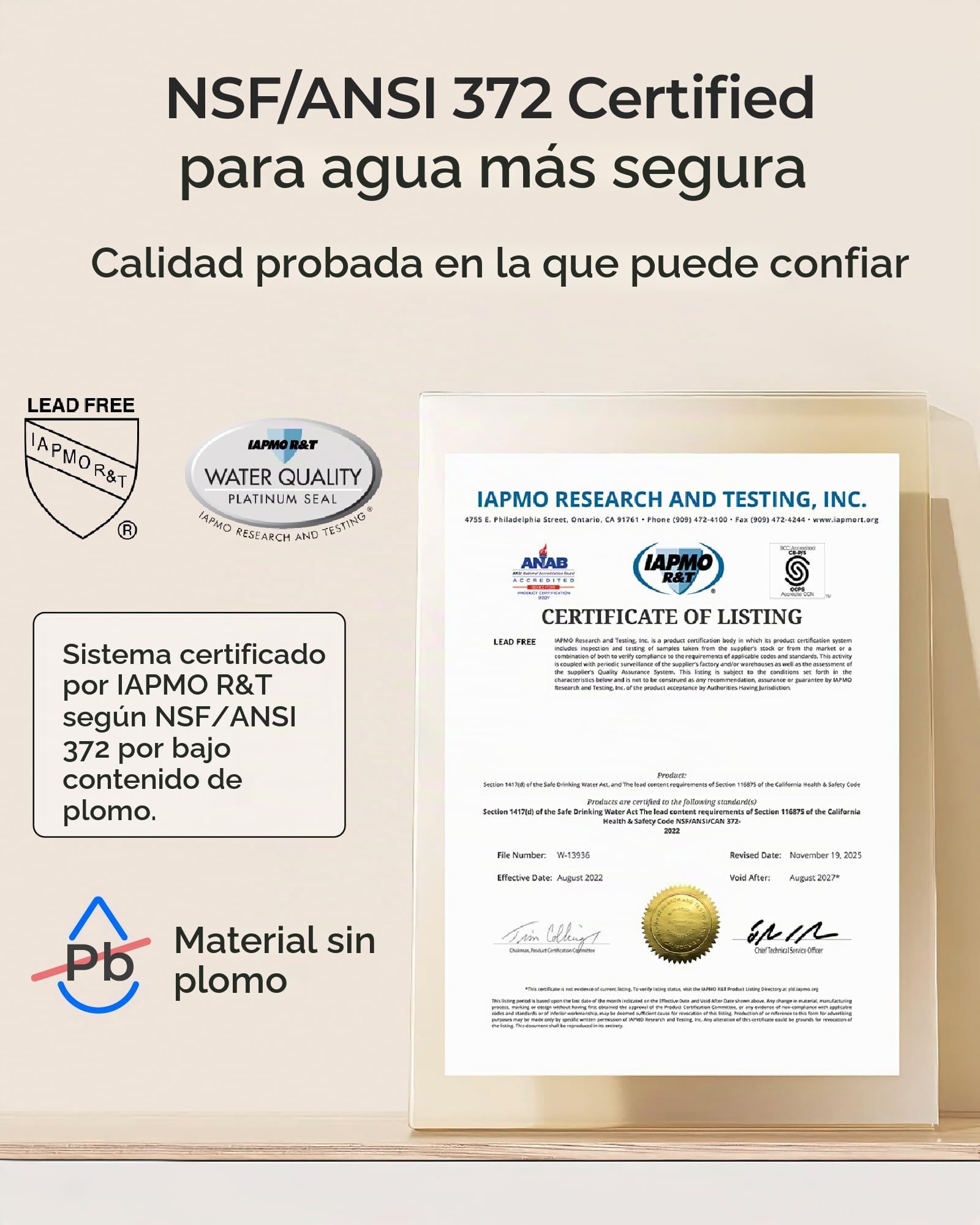 Waterdrop DLA Filtro De Agua Bajo Fregadero, Sin Taladrar, Reduce Cloro, PFAS, Sabor/Olor, Indicador De Vida Del Filtro, 2 Etapas, Fácil Instalación