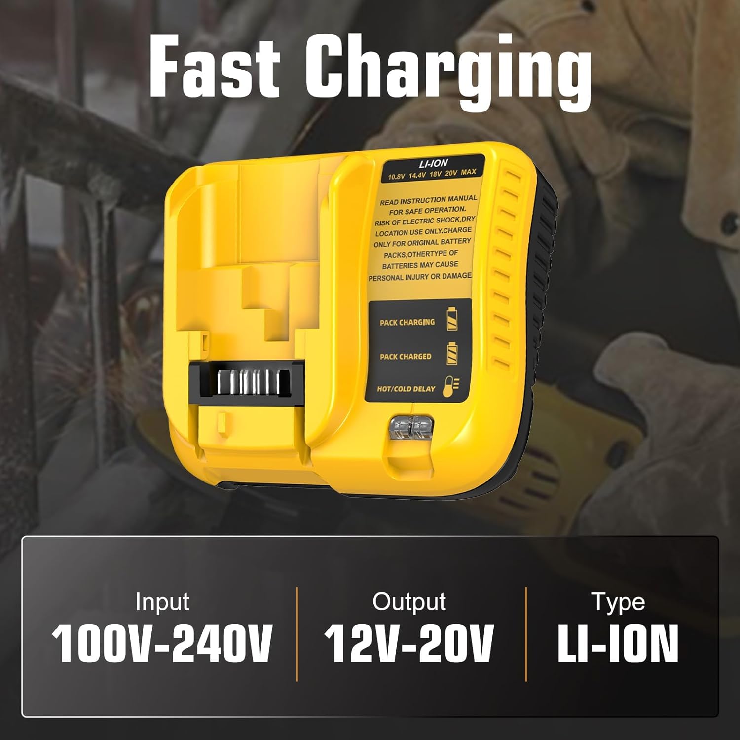 2 Pack 12000mAh High Capacity DCB206 Replacement for Dewalt 20V MAX Battery 12.0Ah and DCB107 Charger Combo Compatible with Dewalt 20V Battery Lithium DCB207 DCB204 DCB200 Power Tool (3Pack)