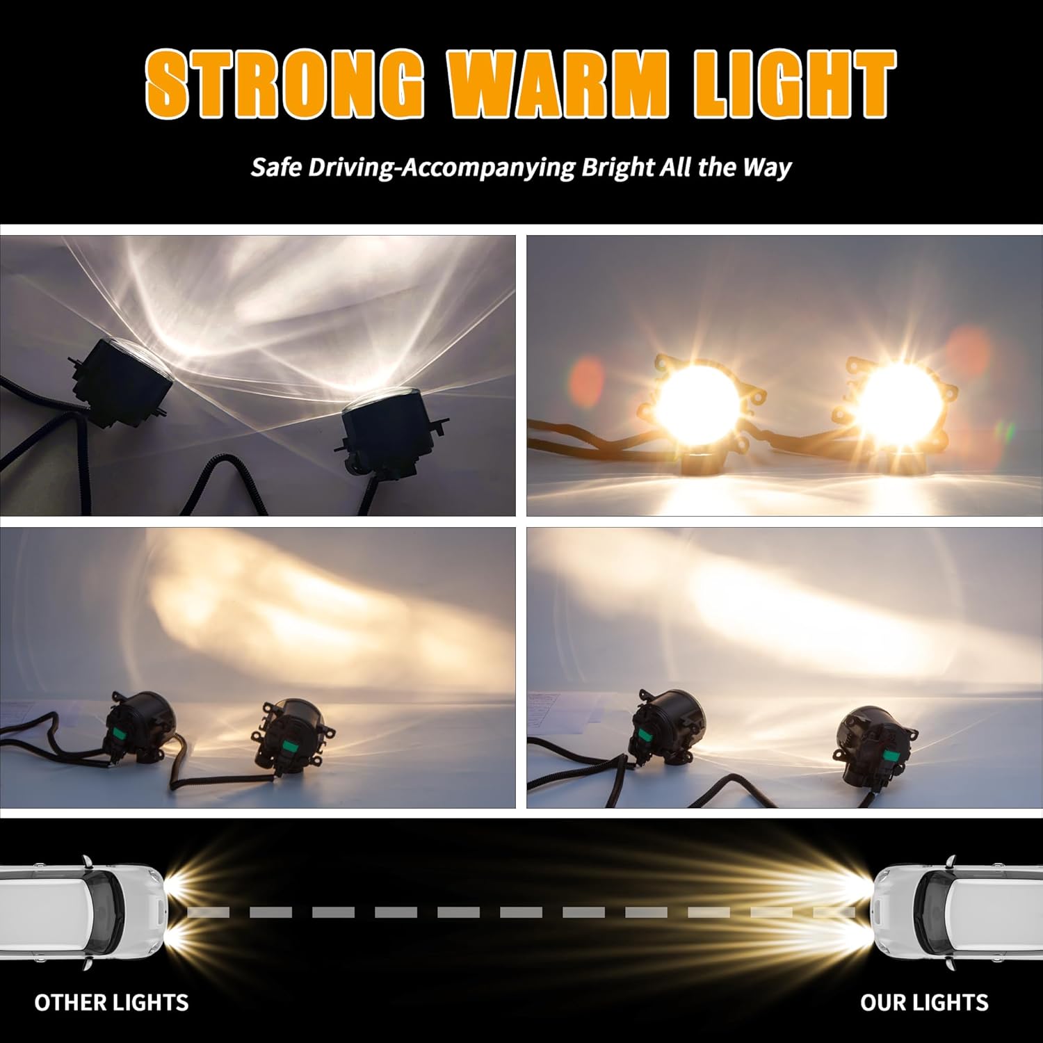 Fog Lights fit for Honda CRV 2012 2013 2014 with H11 Clear Bulbs Clear Lens Bumper Fog Light Kit with Wires & Bezel 1 pair Driver & Passenger Side