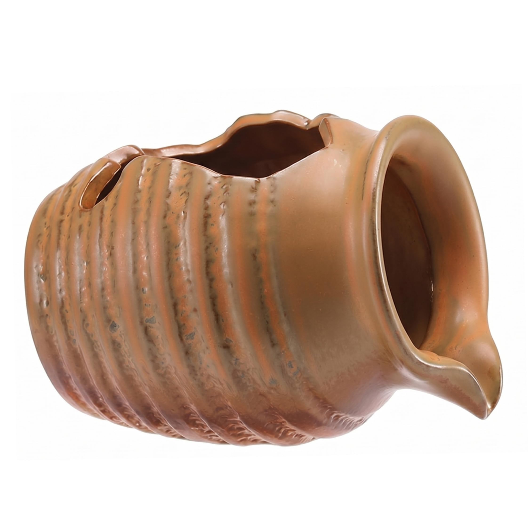 Goutdori Small Light Brown Handmade Ceramic Fountain Spitter Pond Spitter for Small Ponds Indoor Water Feature No Pump - Light Brown fountain handmade ceramic pond