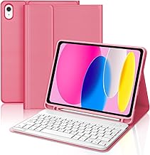 Keyboard for iPad A16 11 Generation 2025 11"/10 Generation 10.9" 2022, iPad 11/10 Generation Case with Spanish Ñ Detachable Magnetic Bluetooth Keyboard for A16 11/10 Generation, Red