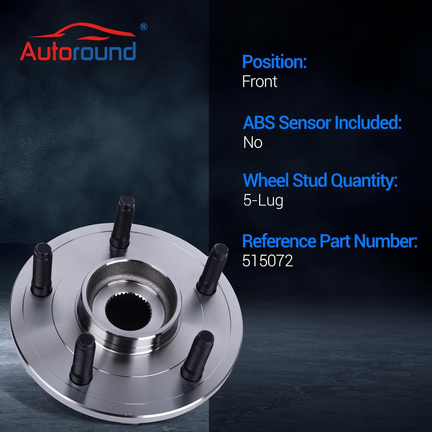 Autoround 515072 Front Wheel Hub and Bearing Assembly Compatible with 2002-2008 Dodge Ram 1500 Non-ABS 5 Lug - Image 3