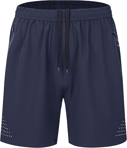 Miniatura 8 de WENRONSTA Pantalones cortos deportivos de entrenamiento para hombre, de secado rápido, ligeros, de tenis activos, de 7 pulgadas, pantalones cortos