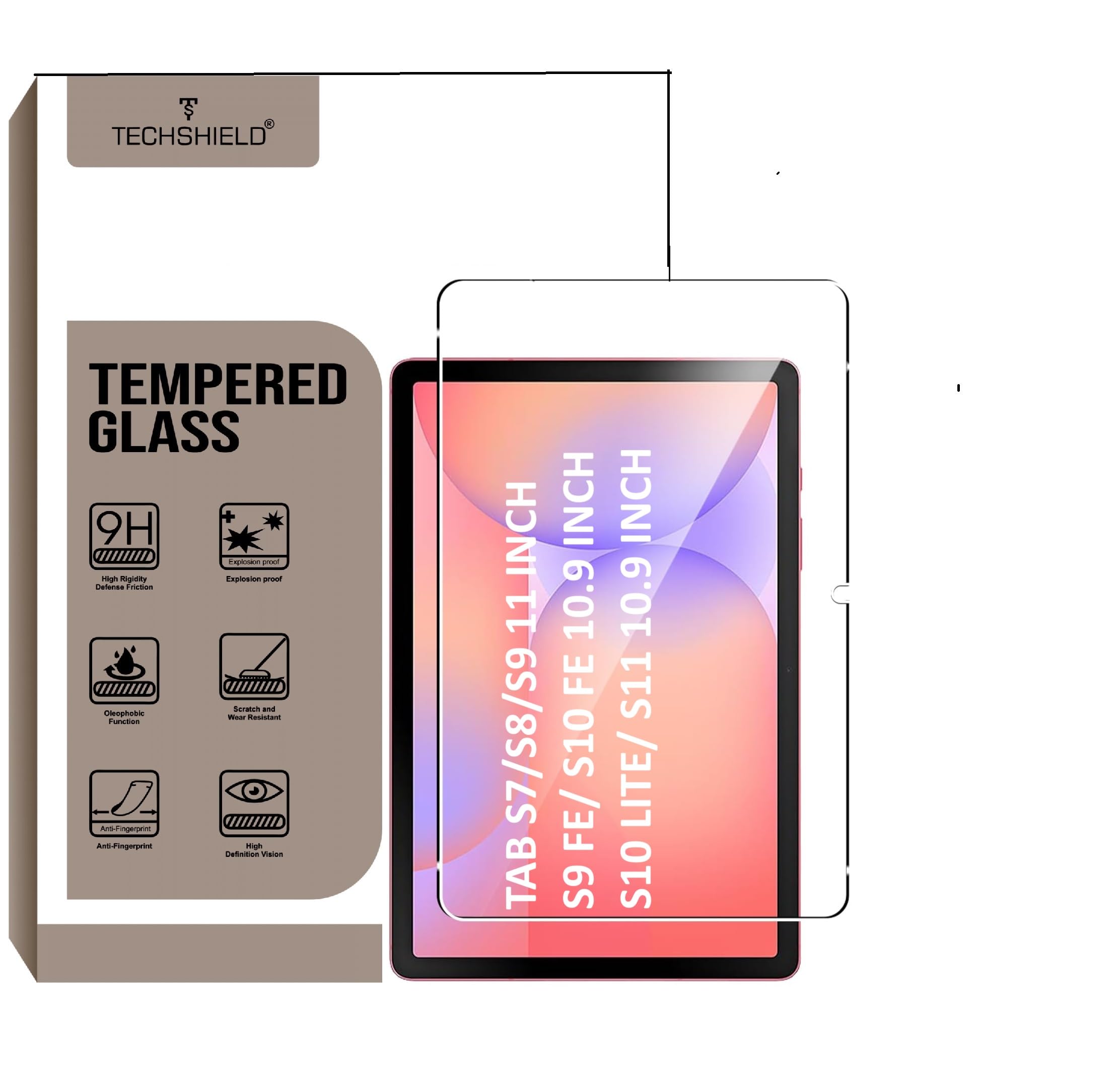 Tempered Glass Screen Protector For Samsung Galaxy Tab Tab S11/ Tab S10 Lite/Tab S10 FE 2025/Tab S9 FE 10.9"/ Tab S9 2023/ Tab S8 2022/ Tab S7 2020 11"