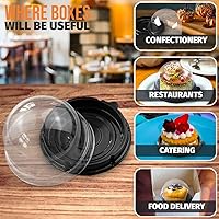 Vista 7 de Treat Box Pack 50 - Pack Mini Cupcake Containers for Desserts - 2.8 x 2.8" Plastic Food Grade Mini Cupcake Boxes Desserts Containers and Holiday