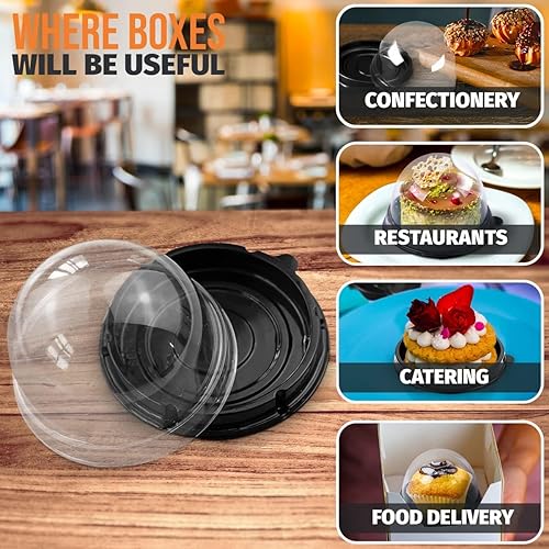 Miniatura 7 de Treat Box Pack 50 - Pack Mini Cupcake Containers for Desserts - 2.8 x 2.8" Plastic Food Grade Mini Cupcake Boxes | Desserts Containers and Holiday