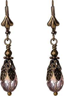 Edwardian Art Deco style Earrings with Czech Crystal Beads