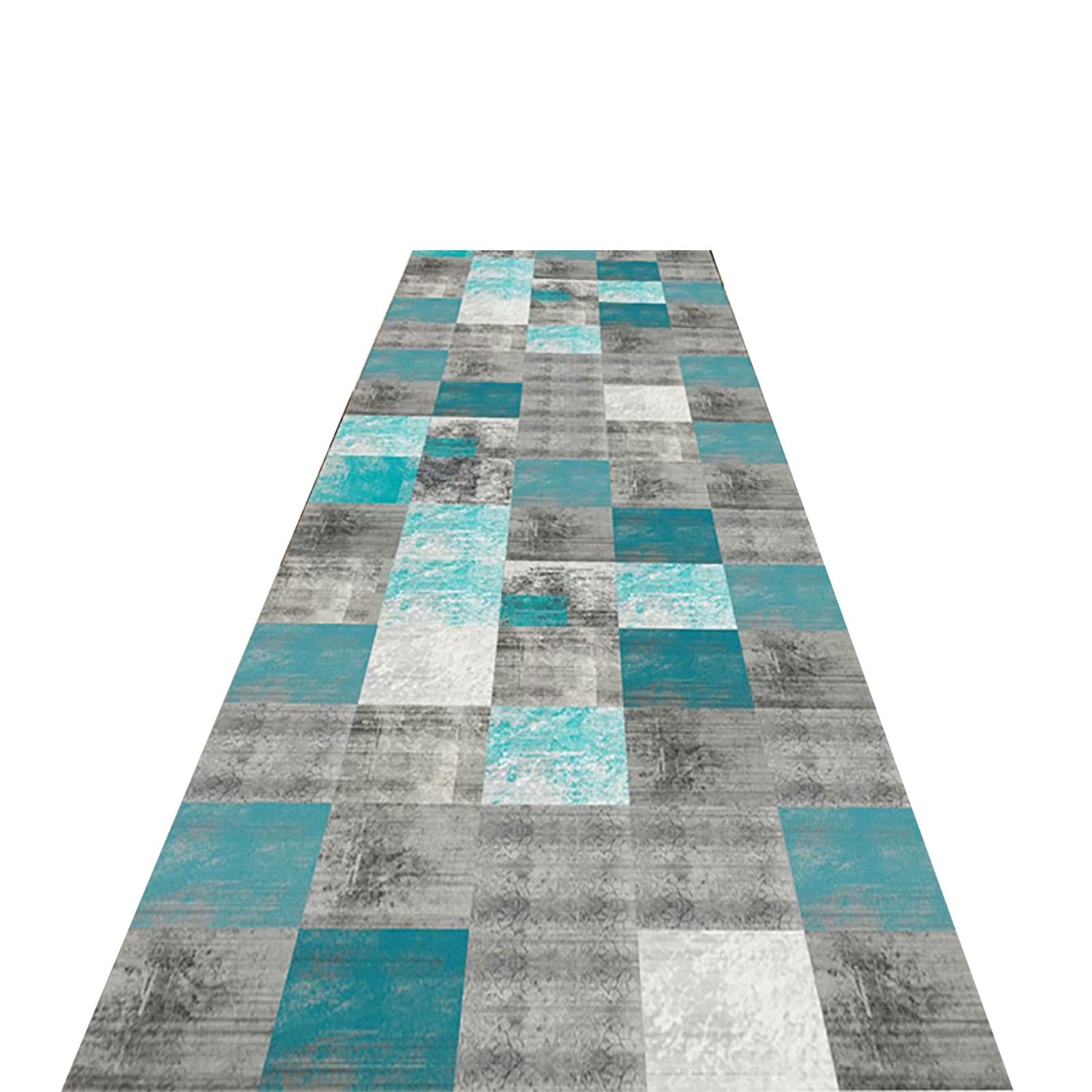 Tapis de couloir géométrie 3D lavable et antidérapant dos caoutchouc