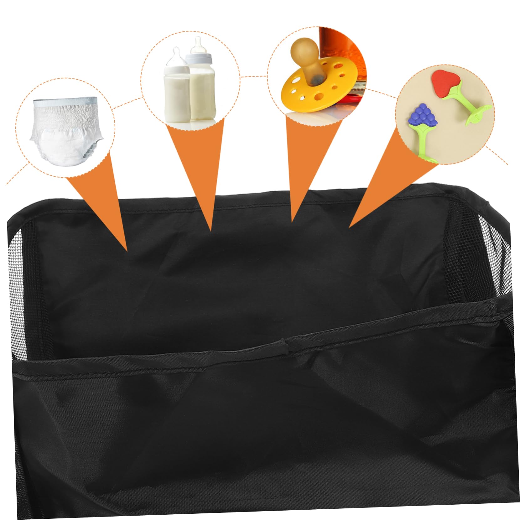 Organizer Inferiore e Biberon Borsa Portaoggetti per Passeggino Cestino Porta Pannolini Oxford Resistente Leggero e Pratico per Genitori in Viaggio