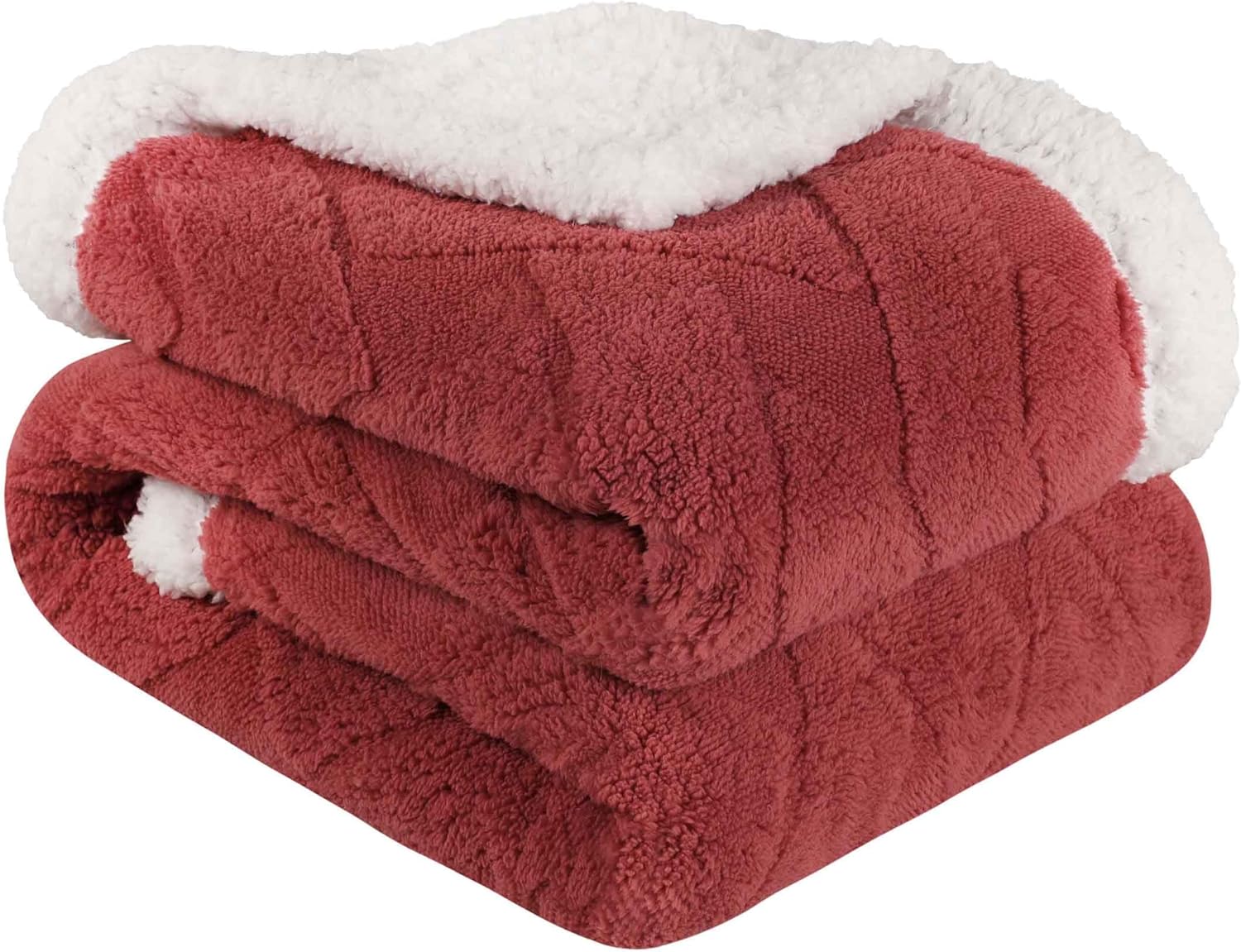 BNM Fleece Sherpa Reversible Lattice Blanket, Decorative Blankets for Bedroom, Sofa, Fuzzy, Plush, Fluffy, Soft, Cute Room Decor, Beautiful Cover, Comfort Essentials for Living Room, Twin, Platinum