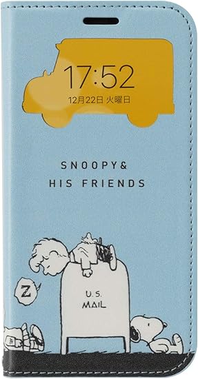 Amazon Co Jp Peanuts スヌーピー Iphone 12 12 Pro ケース 手帳型 窓付き 集合 バス停 家電 カメラ