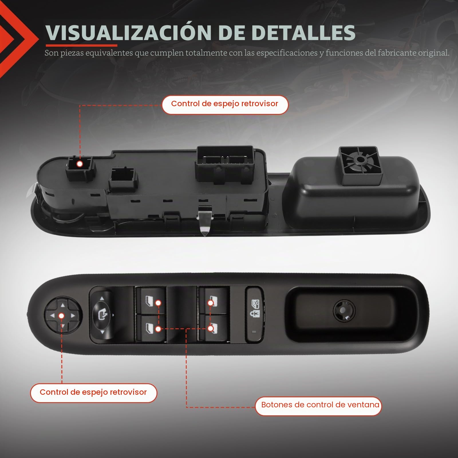 Interruptor Elevalunas Lado Conductor Para 3008 5008 6490.X6 96650621ZD Control Elevalunas Delantero Izquierdo Para 6490 X6 6490X6 Botón Elevalunas Retrovisor