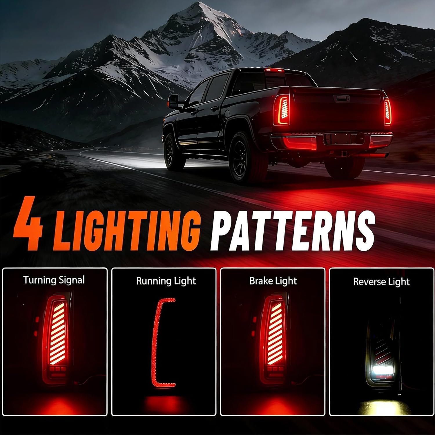 Sequential Led Tail Lights Fit for 1999-2002 Chevy Silverado 1500/2500,1999-2006 GMC Sierra 1500/2500/3500, Starting Animated Dynamic Turn Signal,Reverse Light,Brake Light,Rear Light Assembly, Smoked
