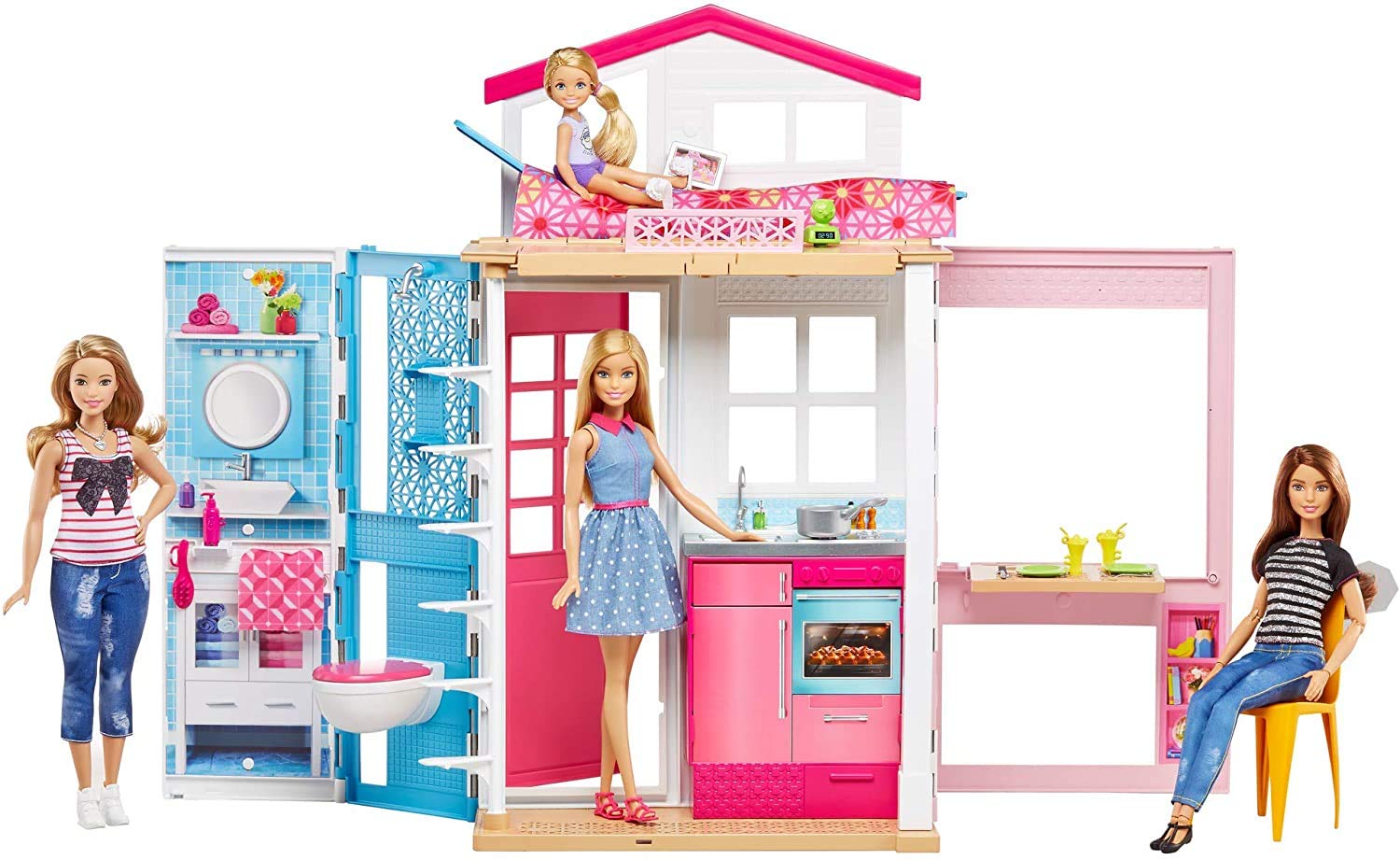 Barbie DVV48 Dwupoziomowy Domek, 52 cm, Wielokolorowy