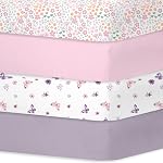 Little Grape Land Crib Sheets for Baby Boys Girls 4 Pack, Soft and Breathable Baby Crib Sheets 52"x28", Crib Mattress Sheet Neutral for Standard Crib and Toddler Bed Mattress (Tiny)
