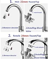 Vista 3 de Válvula de desvío Fit tubo RO de 1/4 pulgadas con adaptador macho para grifo