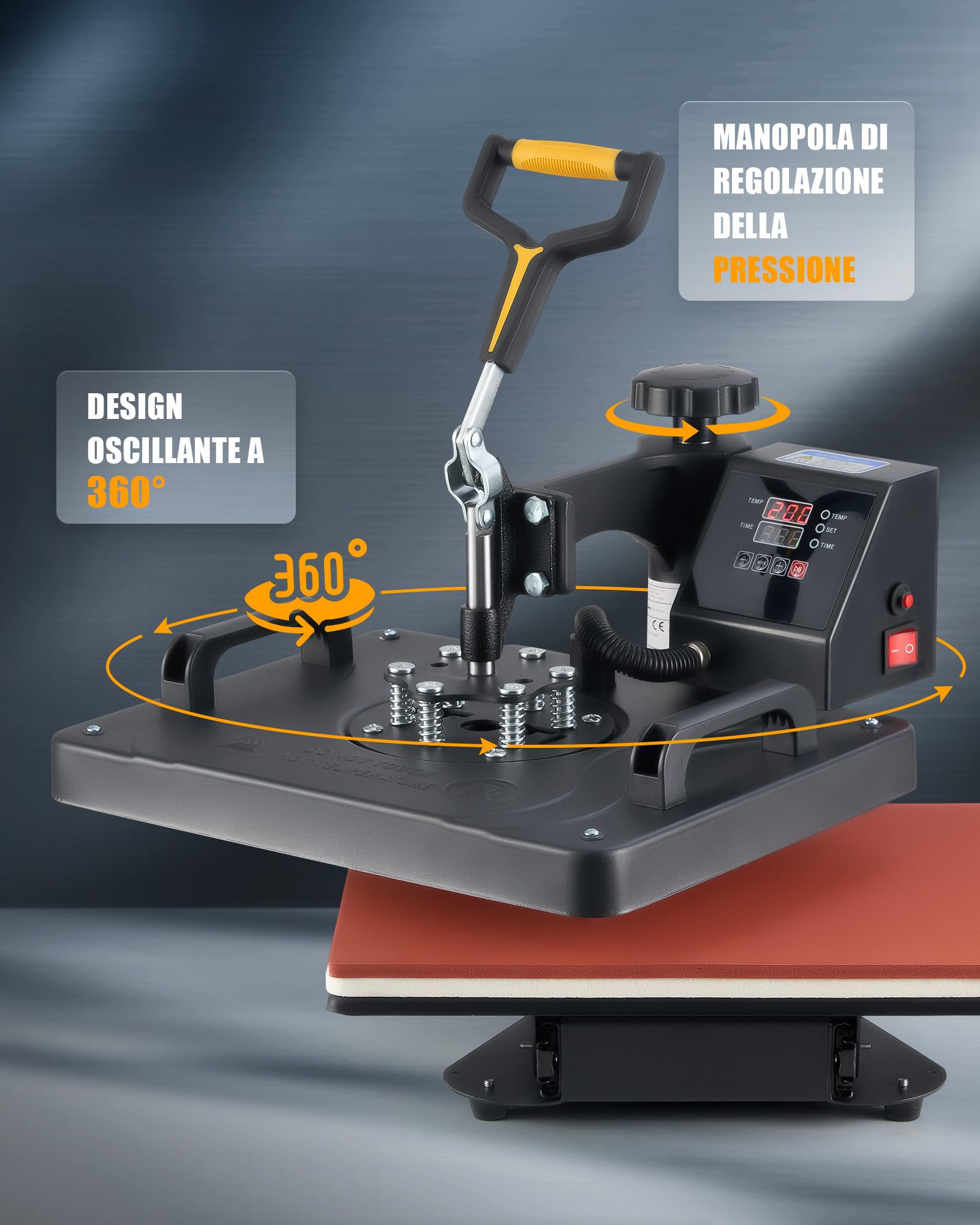 CREWORKS 8 in 1 Pressa a Caldo 30 x 38 cm Pressa Caldo per Magliette Termopressa Macchina per Sublimazione Trasferimento Stampante Pressa di Calore per T-Shirt Cappelli e Tazze