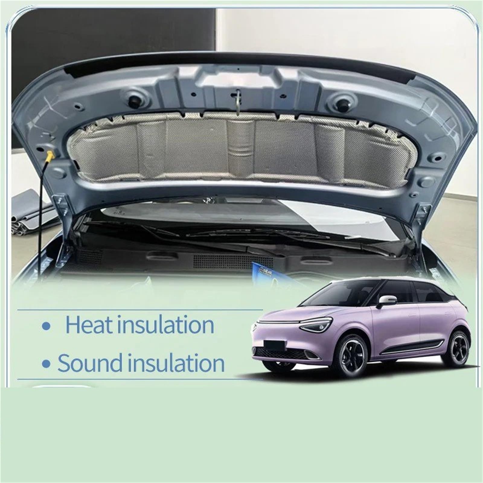 Motore Cotone Isolamento Per Dongfeng Per Nammi 01 Per Box 2024 ~ 2026 Cofano Motore Suono Pad Isolamento Termico Copertura In Cotone Insonorizzate Zerbino(Full Aluminum Foil)