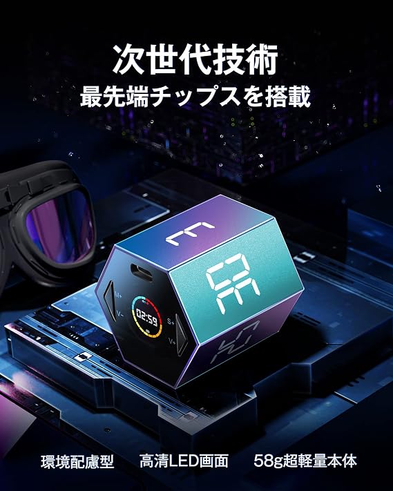 Ticktime Pro・New Era Digital TimerGradient Edition Regular Hexagon Pomodoro Kitchen Timer Cube Timer 5-Level Volume Adjustment/Silent Mode/Vibration Mode Type-C Charging Automatic Power Off Function