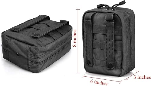Miniatura 3 de Bolso Molle, Carlebben, de primeros auxilios de emergencia, con útiles bolsillos elásticos, negro, talla única