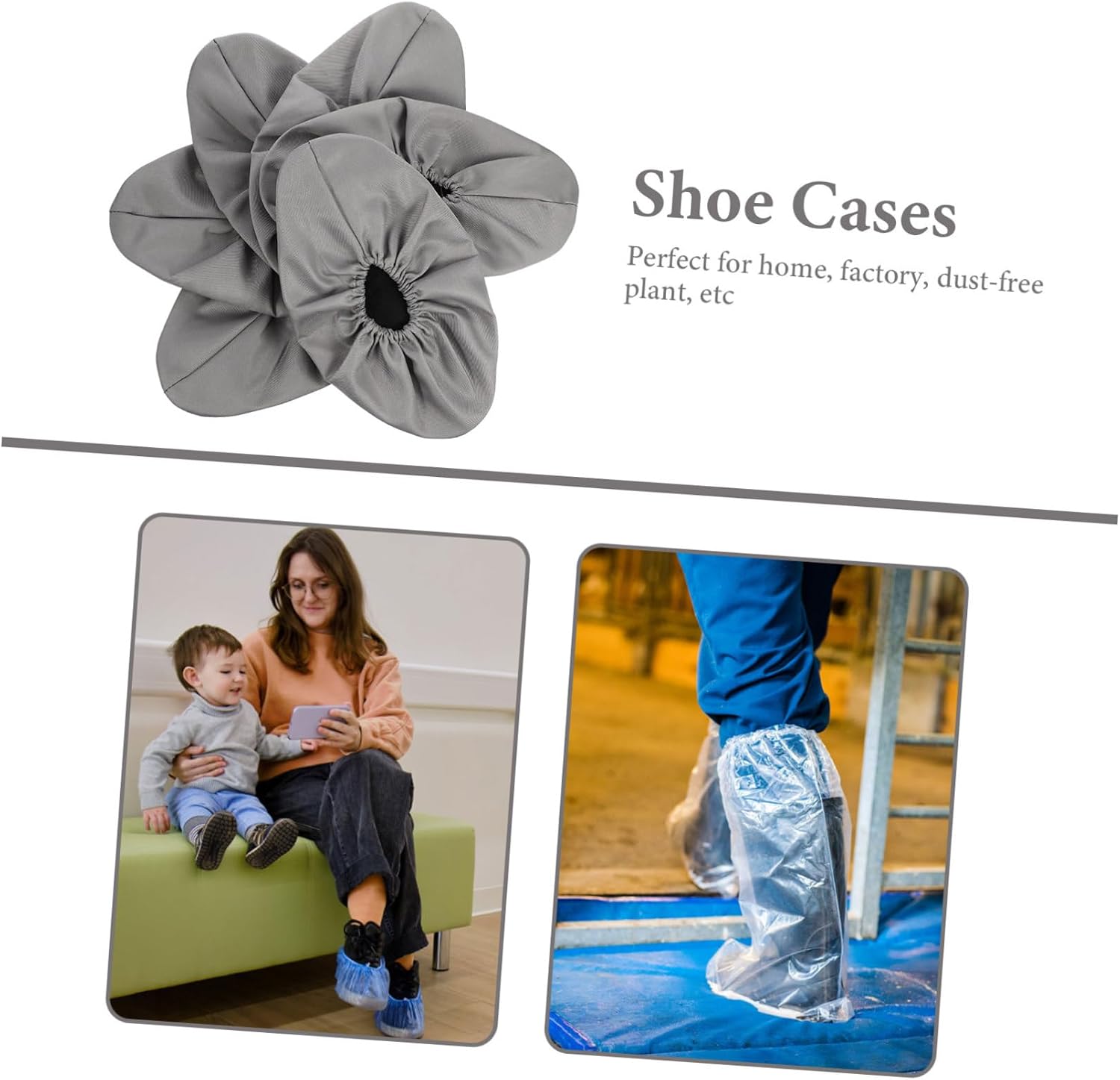 MAGICLULU Washable Anti-Skid Shoe Covers Breathable 3-Pair Household Cotton Shoe Cases for Indoor Use Reusable and Easy to Clean Random Color