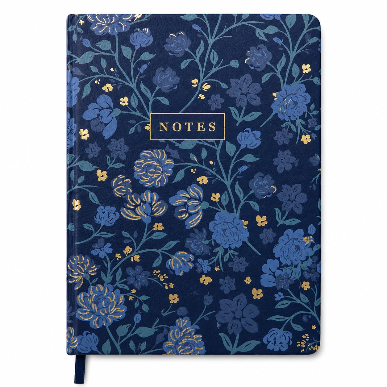 Eccolo Lay Flat Notebook Journal - 256 Lined Pages 80 GSM Thick Paper Journaling Notebooks Flexible Cover Journals for Writing Home & Office Use, Size 6X8, Dark Blue Roses