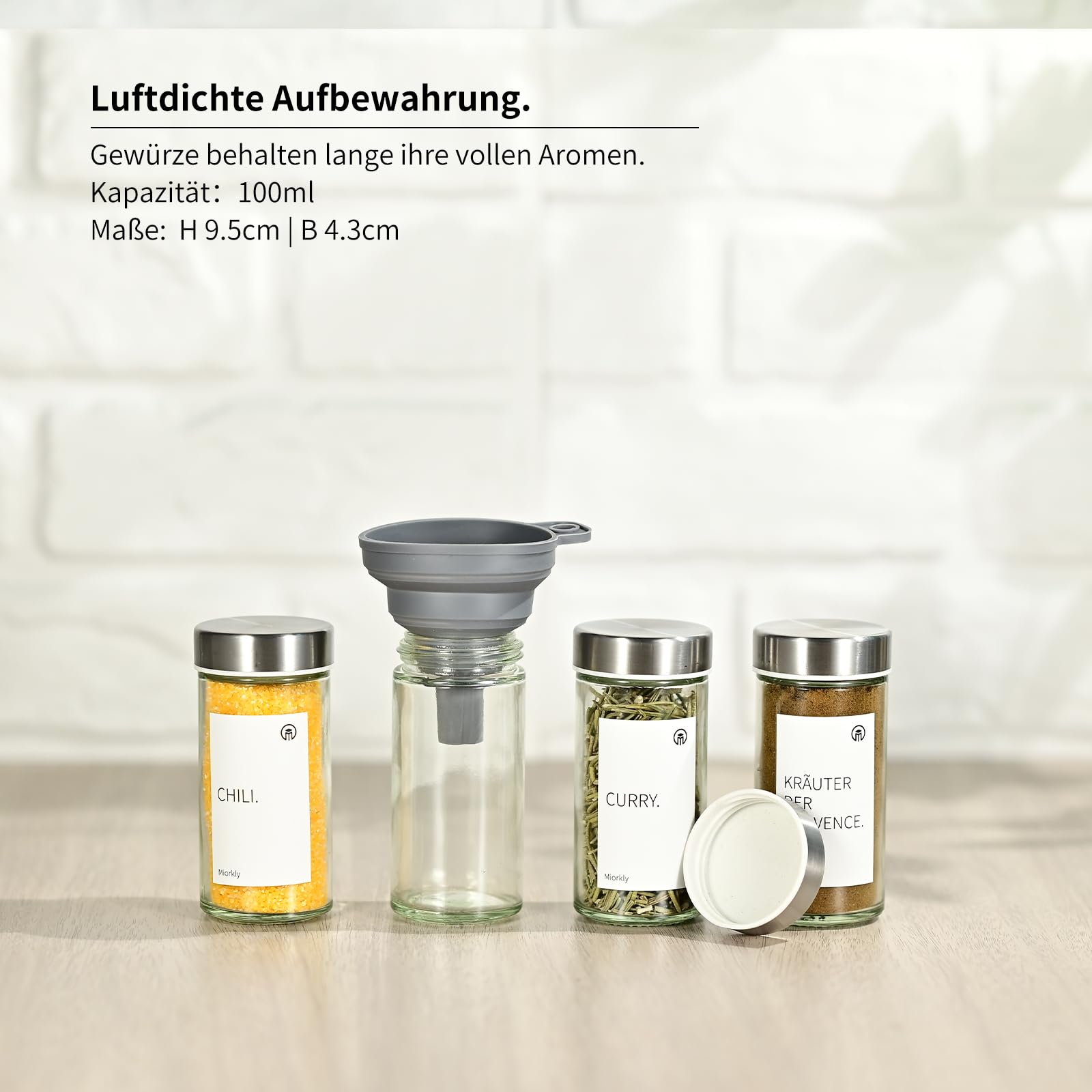 Set 12 Barattoli Spezie Con Coperchi Bambù - Vetro, Etichette E Accessori - Foto 2