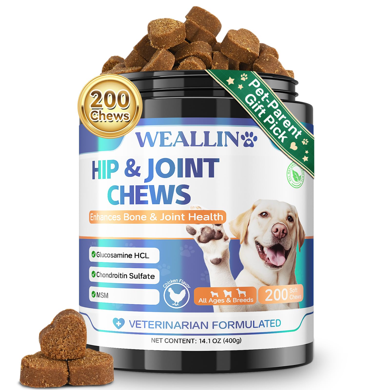Joint Supplement for Dogs - Dog Joint Supplement Glucosamine Hip and Joint Chondroitin Chews Treats for Dogs with MSM Lipid Mussels Vitamins Dog Joint