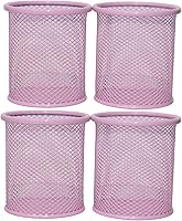 Vista 6 de Portalápices de malla para lápices, soporte de metal para lápices, portavasos para escritorio, oficina, organizador de bolígrafos, blanco, paquete