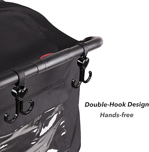 Miniatura 2 de Lvvbaby Bandeja de aperitivos para cochecito con soporte para taza y soporte para teléfono, bandeja universal 3 en 1 para refrigerios y 2 ganchos