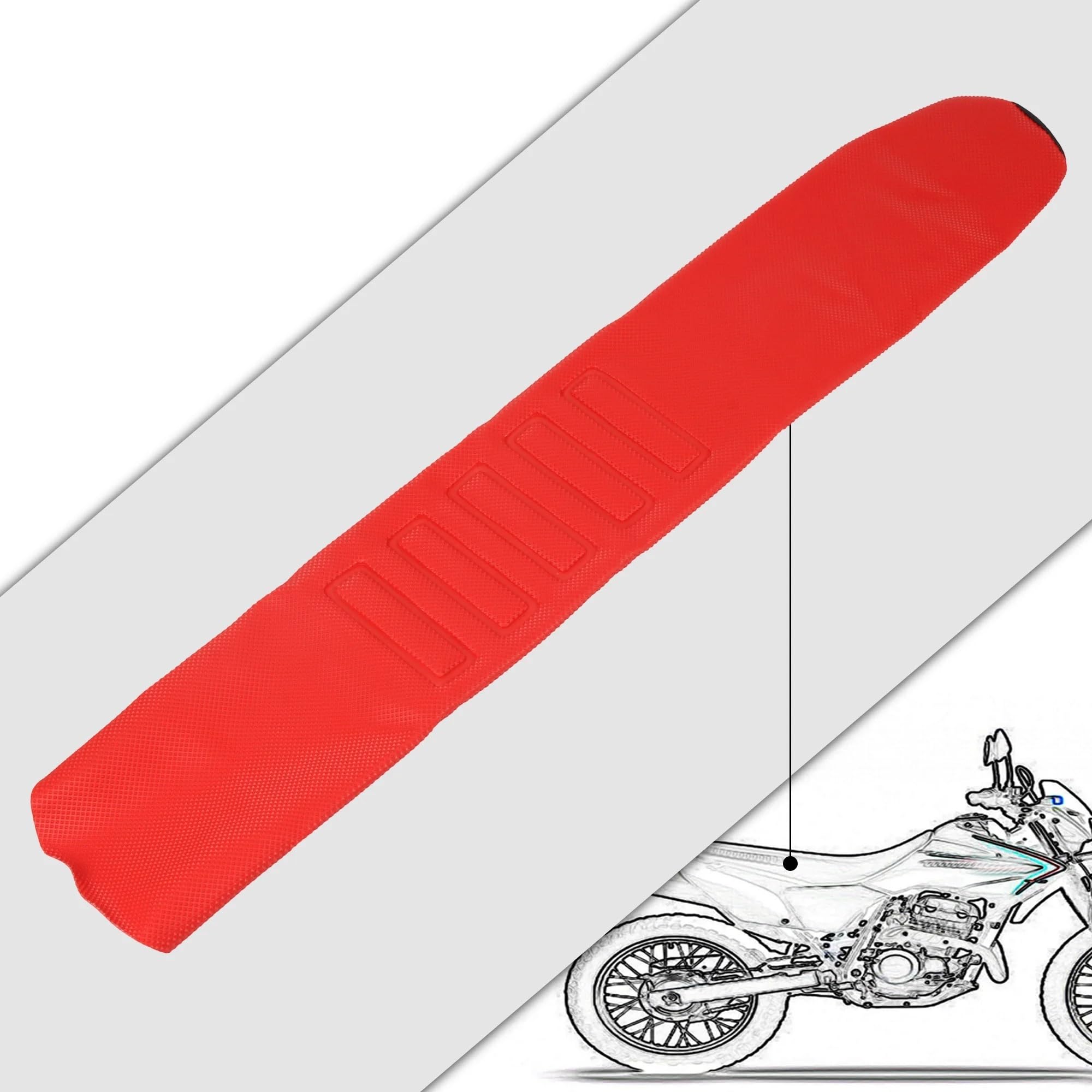 Coprisella per moto Cuscino Coprisedile Per Moto | Cuscino protettivo per coprisedile antiscivolo per moto(Red)