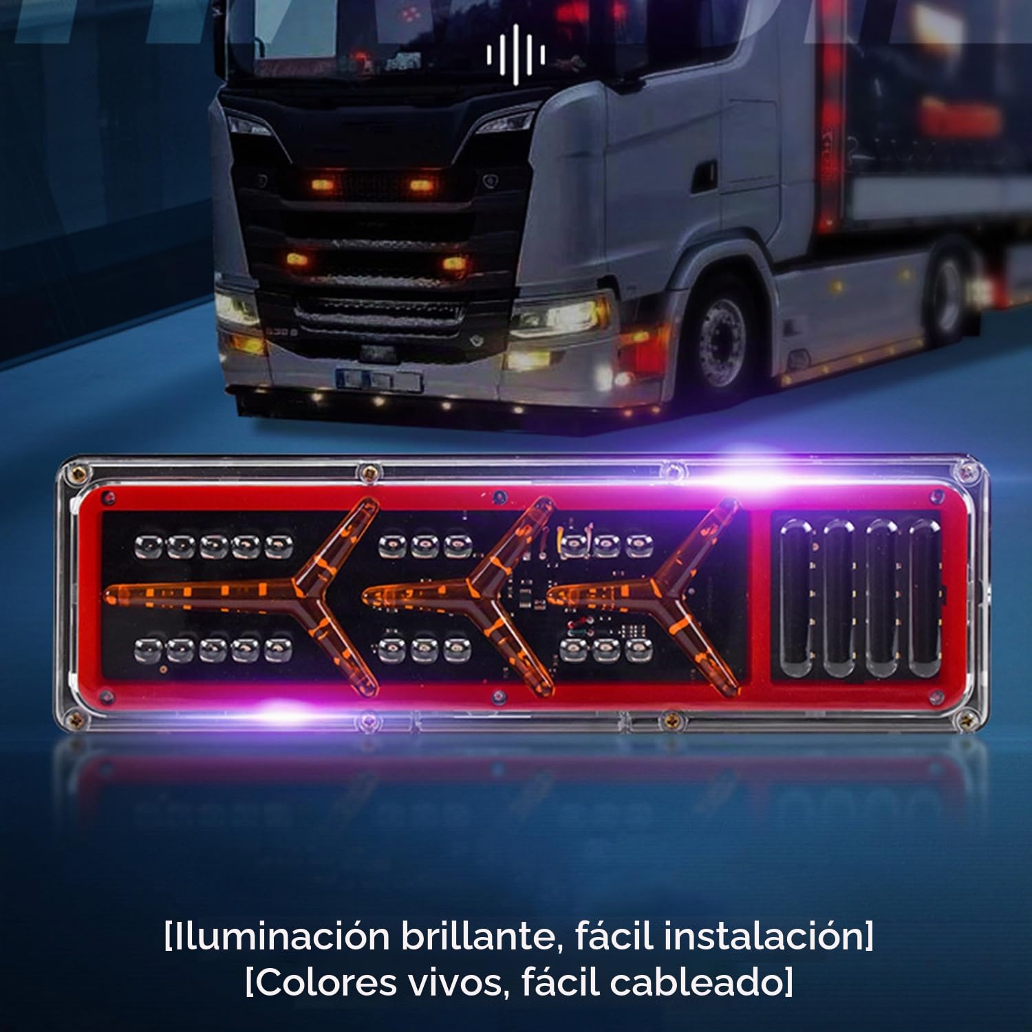 2X Luces Remolque Traseras Led,Luces Traseras Universales De 12/24 v CC,Cinco Funciones,Resistentes Al Agua,Aptas para Furgonetas,Camiones,Turismos,Autocaravanas,Etc.