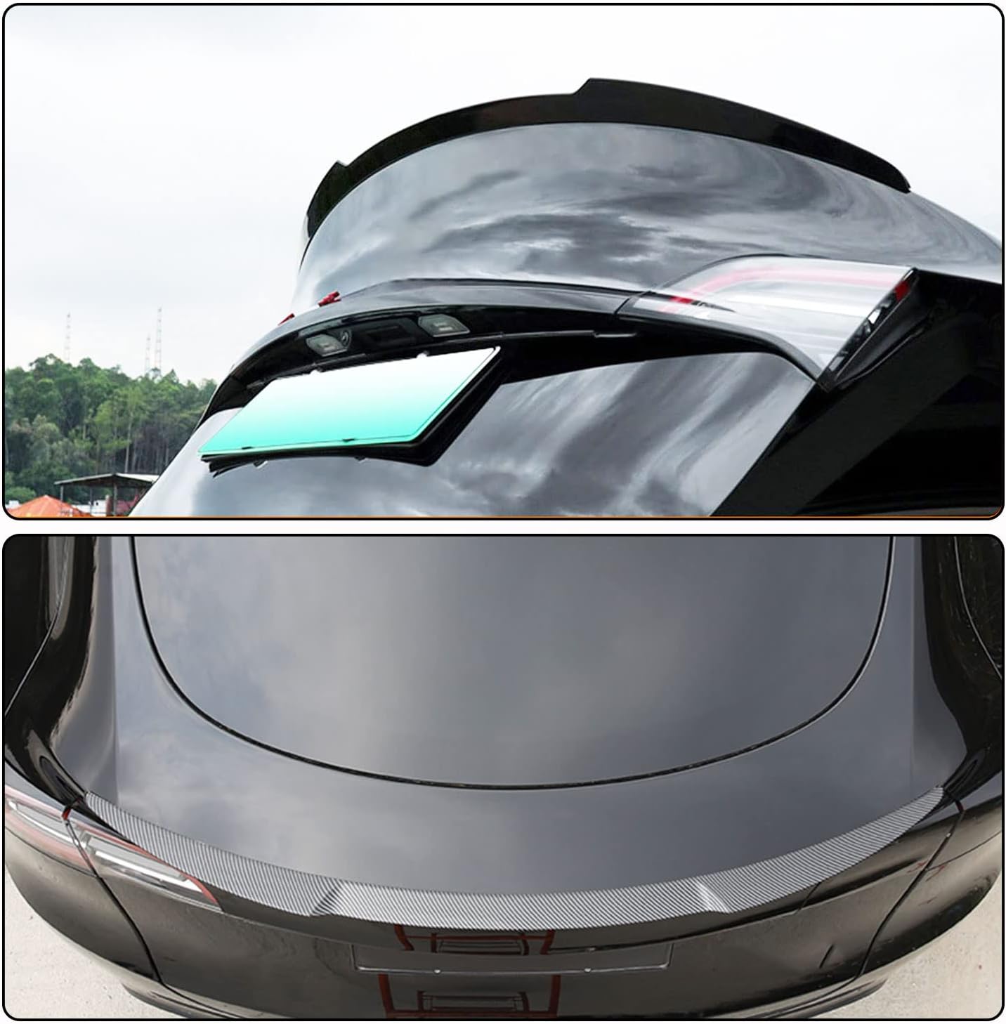 MCARCAR KIT Dry Carbon Fiber Trunk Spoiler for Tesla Model Y 2020-2024 Rear Spoiler Wing Lip Tail Rear Lid