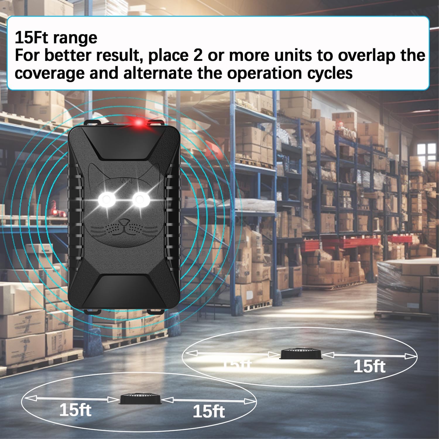 Tirgo 2PCS Car Rodent Repeller Under Hood, Ultrasonic Plug-in Mouse Repellent with Strobe Light, Battery Powered Keep Mice Out of Cars Engines, Indoor, Outdoor, Garage, Hoom (Cat) - Image 5