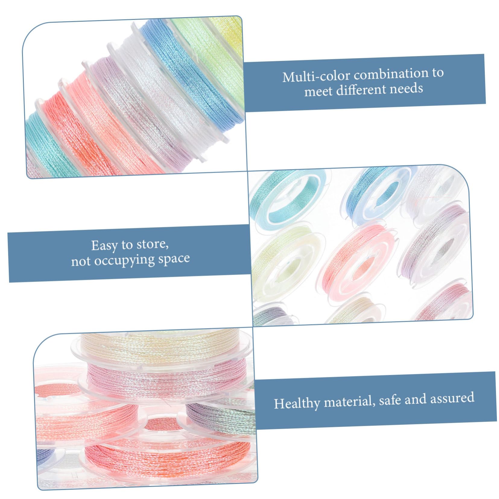 SHINEOFI 36 Rollos Luz de noche máquinas de bordar hilos de colores metalizados embroidery kit embroidery thread hilos de coser para manualidades hilos de coser prácticos hilo de poliester