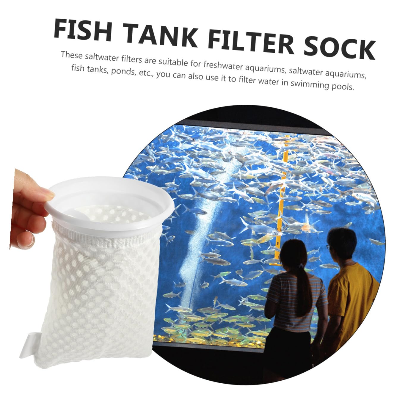 11 Piezas Calcetines para Filtro Acuario Honeycomb Bolsa Filtrante Resistente para Pecera Tanque de Agua Filtración Eficaz