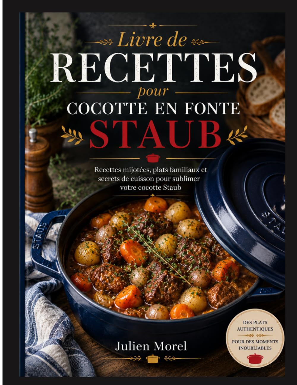 Livre de recettes pour cocotte en fonte staub: Recettes mijotées, plats familiaux et secrets de cuisson pour sublimer votre cocotte Staub