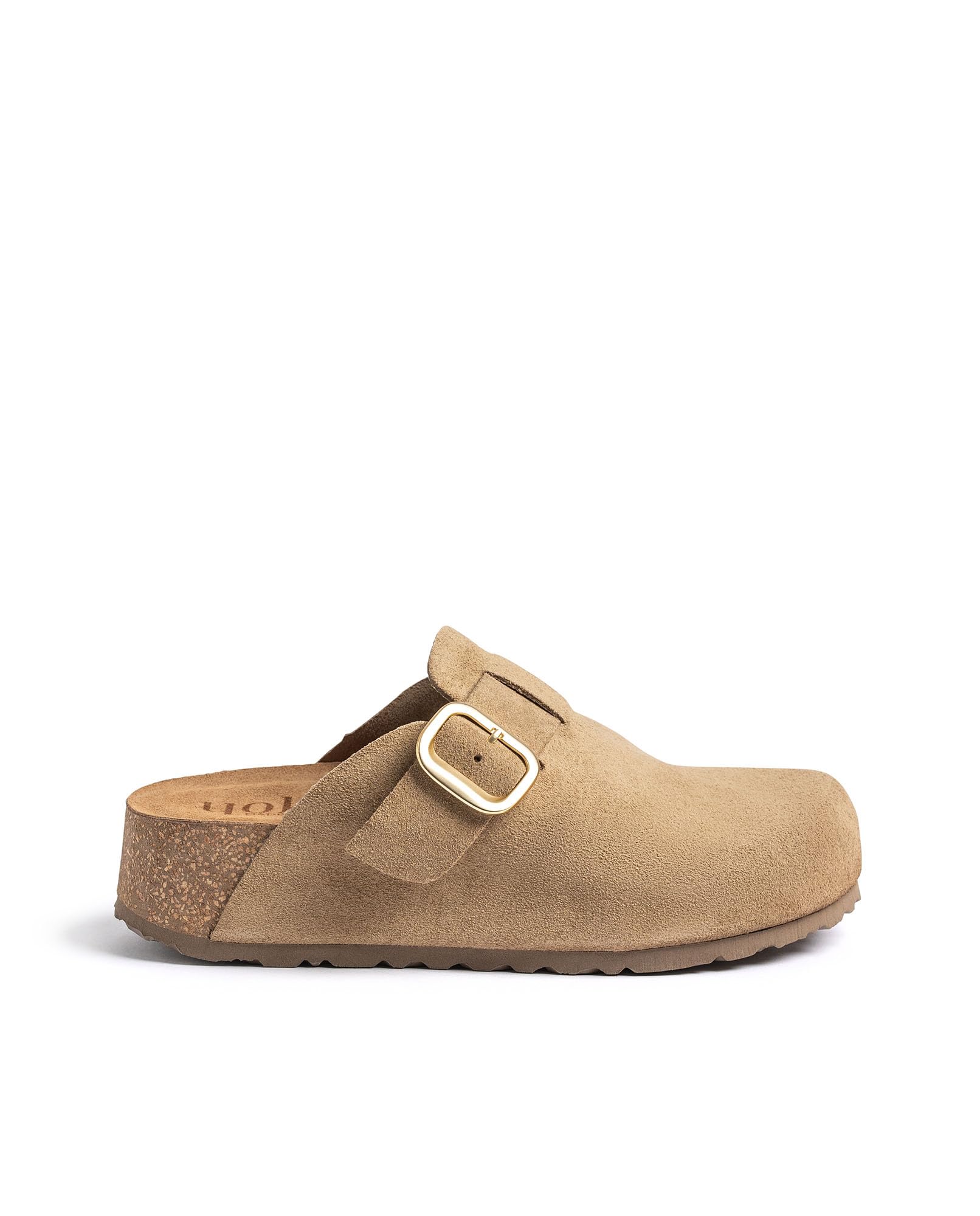 Yokono Zueco Plataforma WIWI-264 MARRÓN Claro | Zapatos Mujer Primavera-Verano | Piel Vacuna Serraje | 4 CM